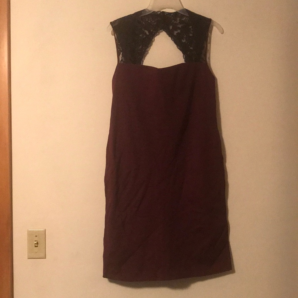 New Size XL Maroon Dress with Black Lace